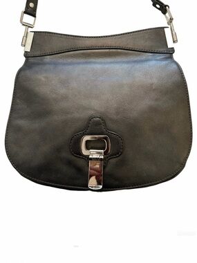 Botkier Saddlebag Gunmetal Purse Leather Crossbody Shoulder Bag EUC